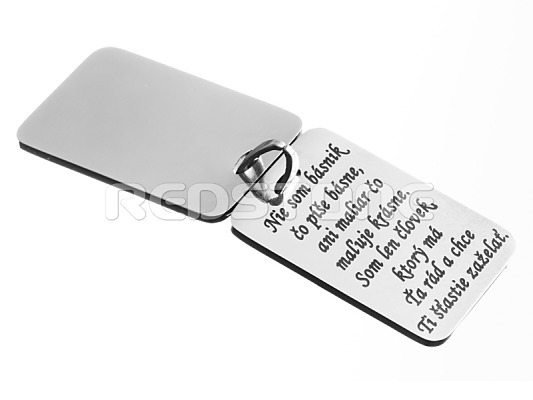 Oceľový prívesok love s textom